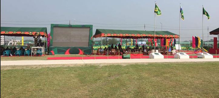 শেখ হা‌সিনা সেনানিবা‌সে নবনির্মিত ব্রি‌গেড-ইউনি‌টে পতাকা উত্তোলন